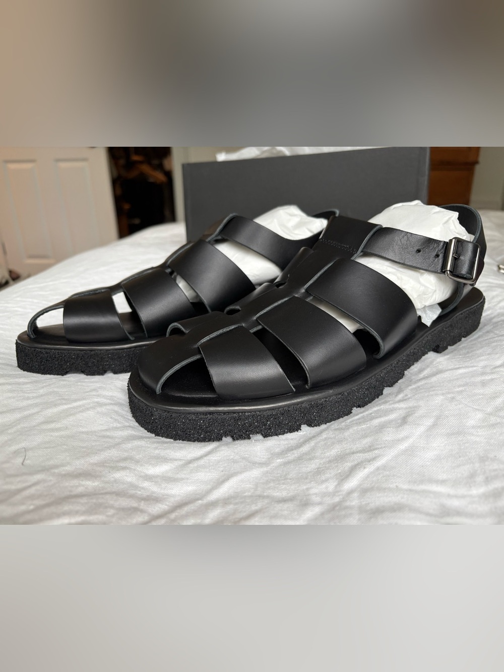 Paul Smith Men's Black Leather Fisherman Sandals